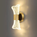 Modern LED Wall Lamp, Golden Color Hourglass Shaped Acrylic Wall Sconce, 10W Acrylic Wall Light for Bedside Bedroom Living Room Hallway Wall Lighting 3 Color Temp Adjustable