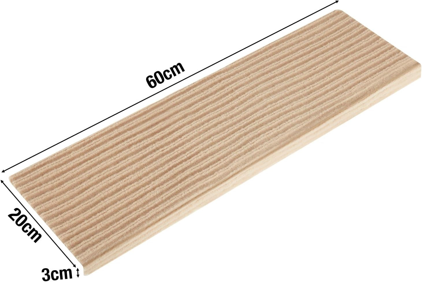 15 PCS Self-Adhesive Stair Treads for Carpet Steps - Non-Slip Stair Mats, Fabric Reusable Anti-Slip Stair Pads for Home Pets & Elders (Beige, 60X23Cm)