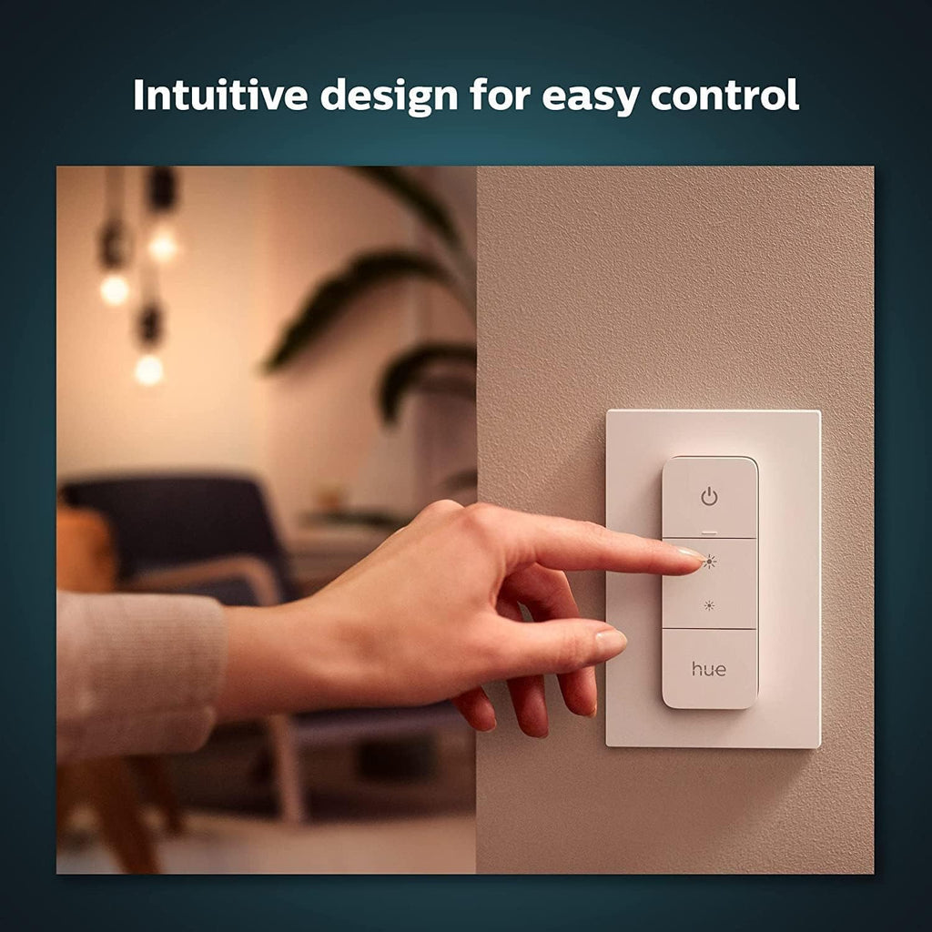 Philips Hue Smart Wireless Dimmer Switch V2 (Installation-Free, Exclusive Philips Hue Lights) for Indoor Home Lighting, Livingroom, Bedroom