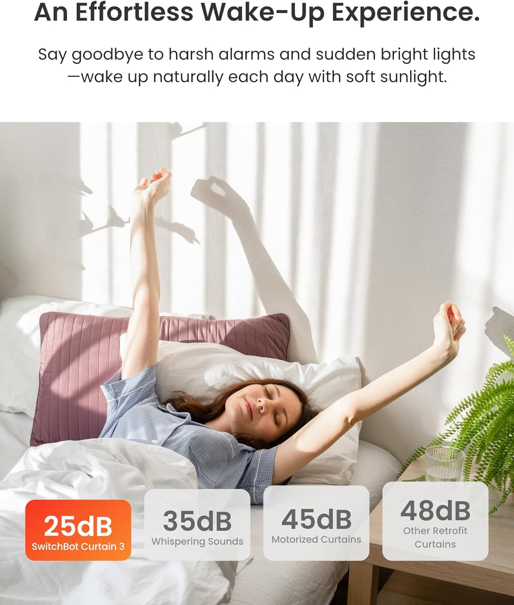 Smart Automatic Curtain Opener - Bluetooth Remote Control with App/Timer, Upgraded High-Performance Motor, Add  Hub to Make It Work with Alexa, Google Home, Homekit(Curtain 3,Rod)